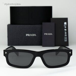 Prada Men Sunglasses Black Grey Rectangle PRB11S 16K731 NEW AUTHENTIC